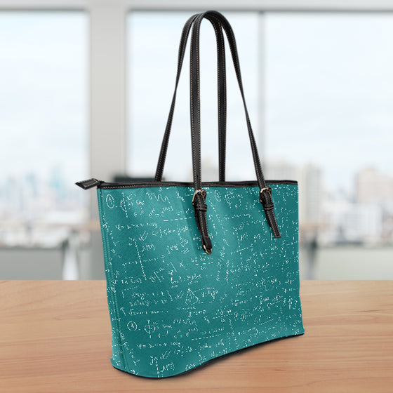 Math Teacher Small Leather Tote Bag