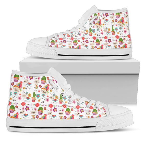 Holiday Llamas High Top Sneakers