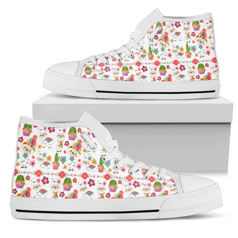 Holiday Llamas High Top Sneakers