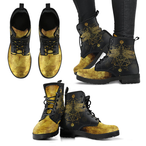 Gold Dragonfly Women's Leather Boots