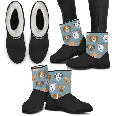 Dogs Faux Fur Boots