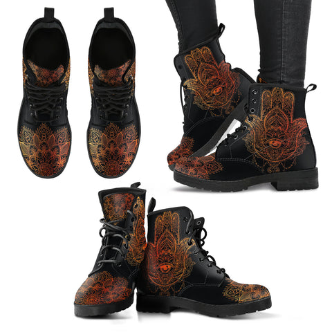 Hamsa Hand Women's Leather Boots