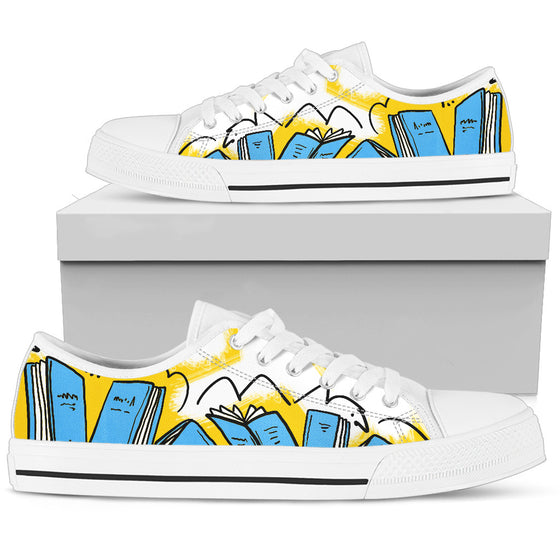 Books blue Women's Low Top Shoe