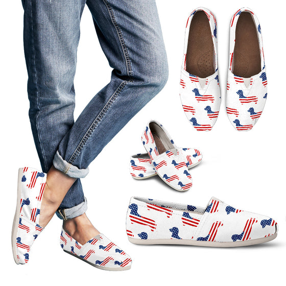 July 4th Dachshund Women`s Casual Shoes