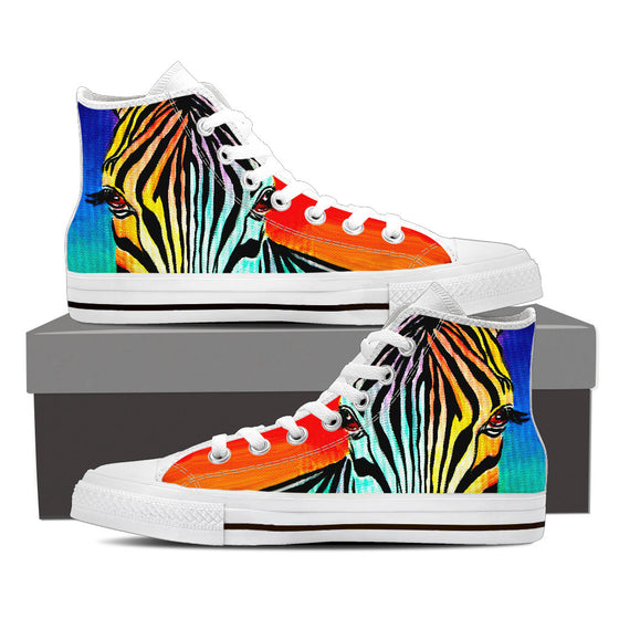 Zebra by Alicia VanNoy Call Women's High Top Canvas Shoes