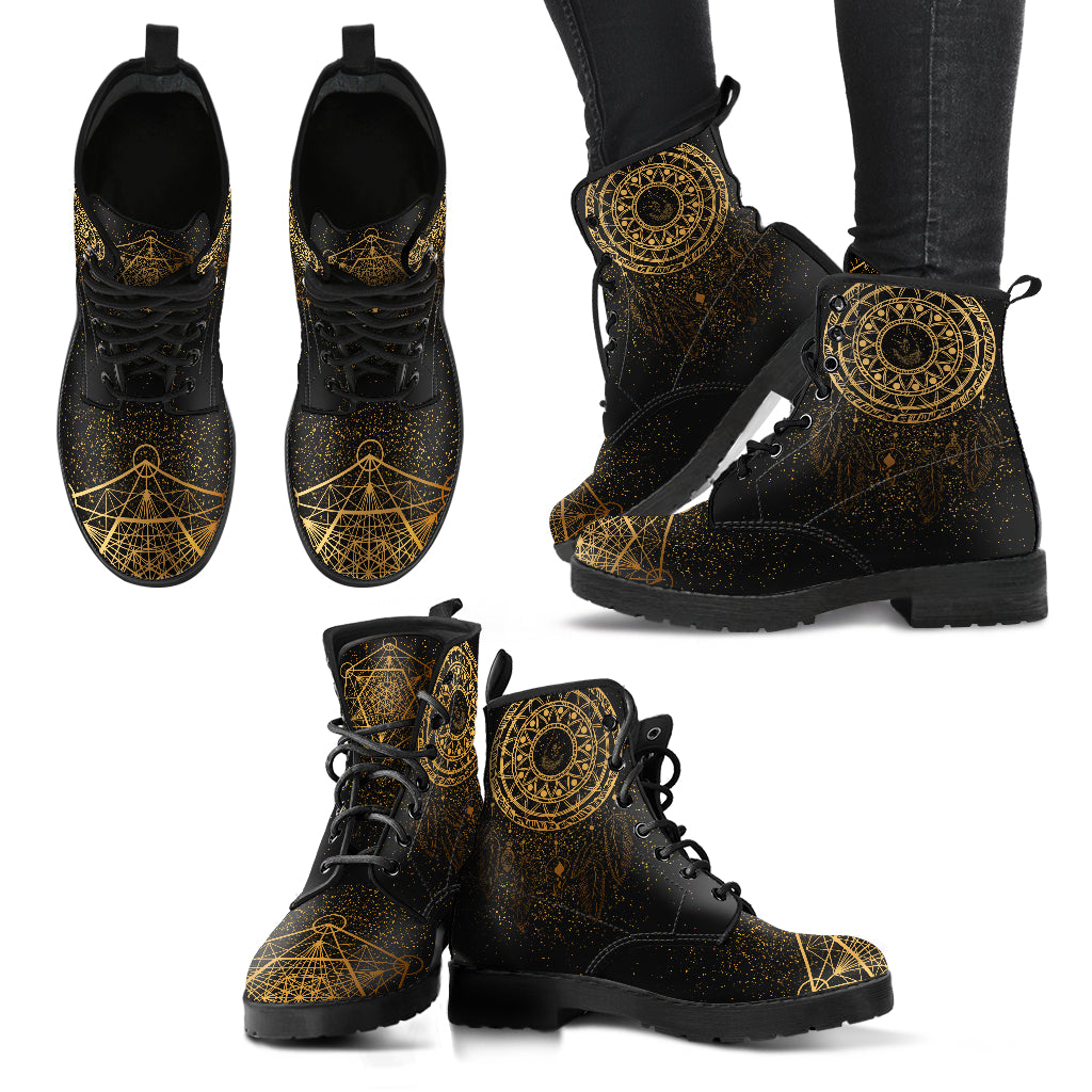 Gold Dream Catcher Women's Leather Boots