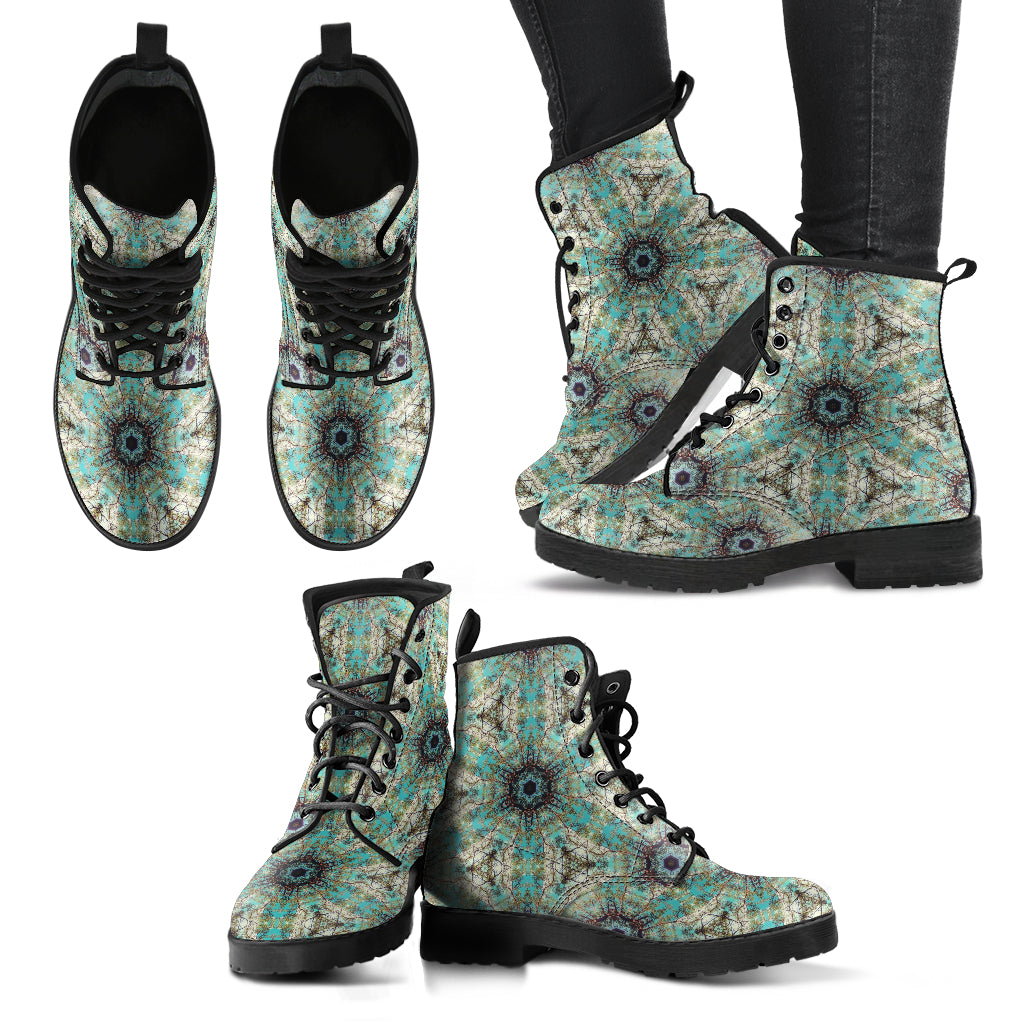 Fractal Mandala Women's Leather Boots