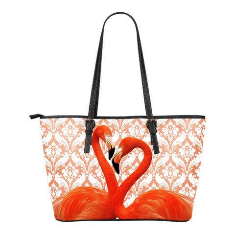 Flamingo Flocking Leather Tote Bag