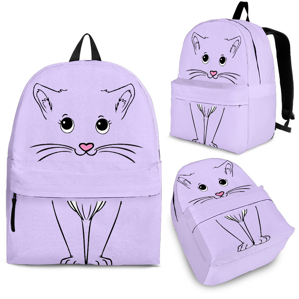Purple Cute Cat Backpack