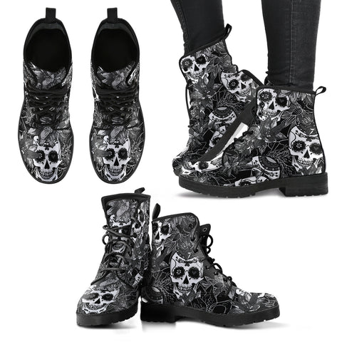 Sugar Skull Women's Leather Boots