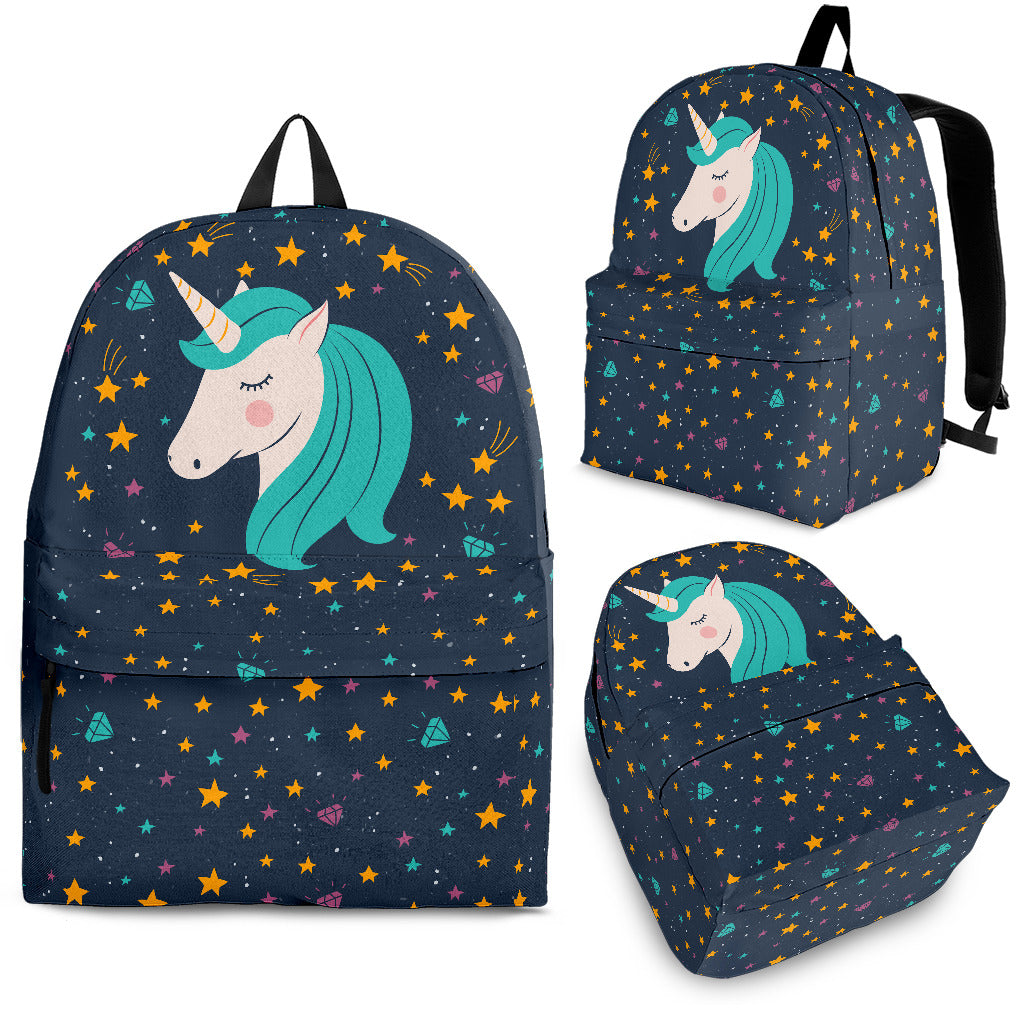 Midnight Blue Starry Night Unicorn Backpack