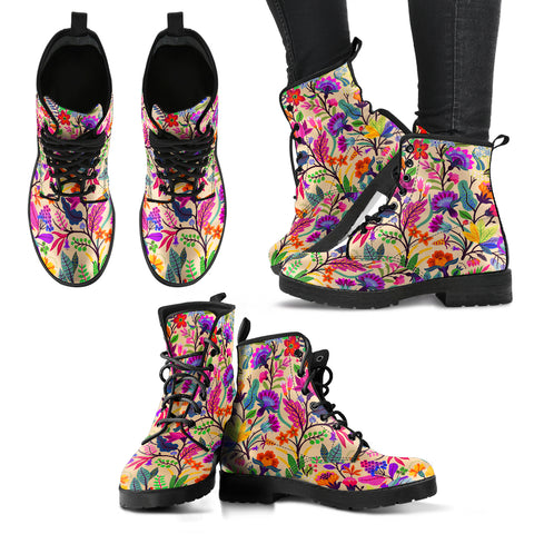 Floral Women's Leather Boots