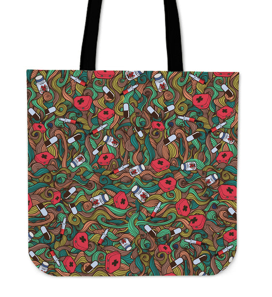 Nurse Hand Drawn Linen Tote Bag