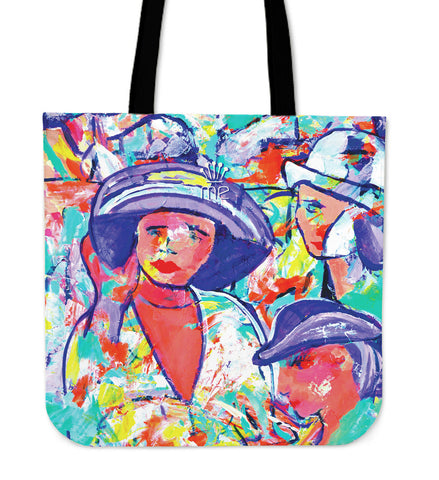 Girl with purple hat Tote bag