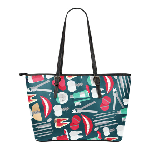 Dental Hygienist Small Leather Tote Bag