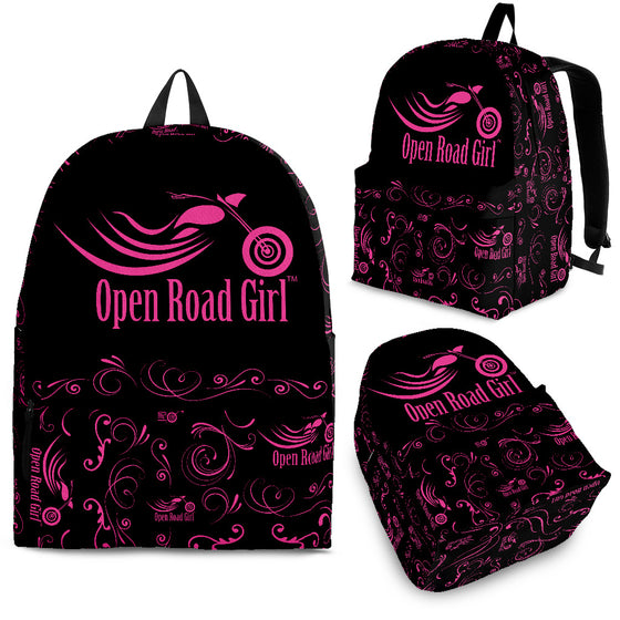 PINK Open Road Girl Scatter Design Backpack