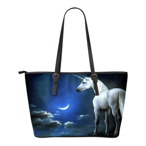 Unicorn Blue Small Leather Handbag