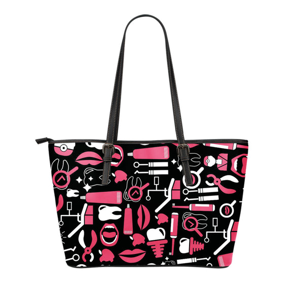 Dental Hygienist Small Leather Tote Bag