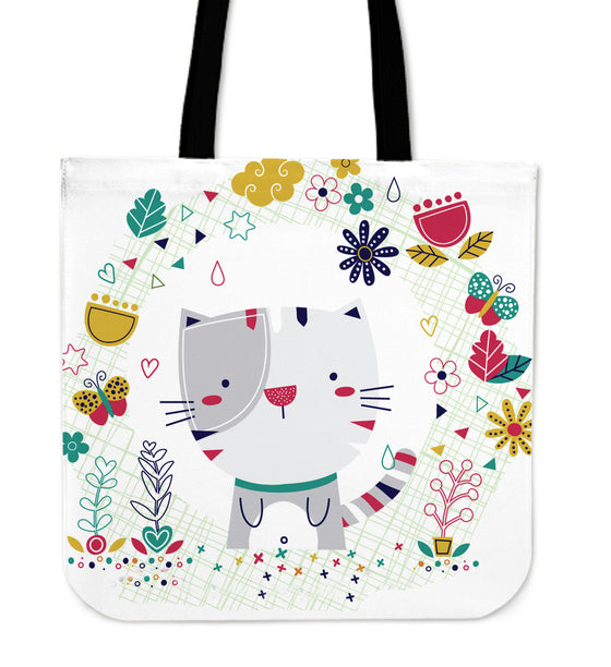 Cute Kitty Canvas Tote Bag