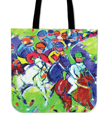 Green Horse Racing Tote Bag