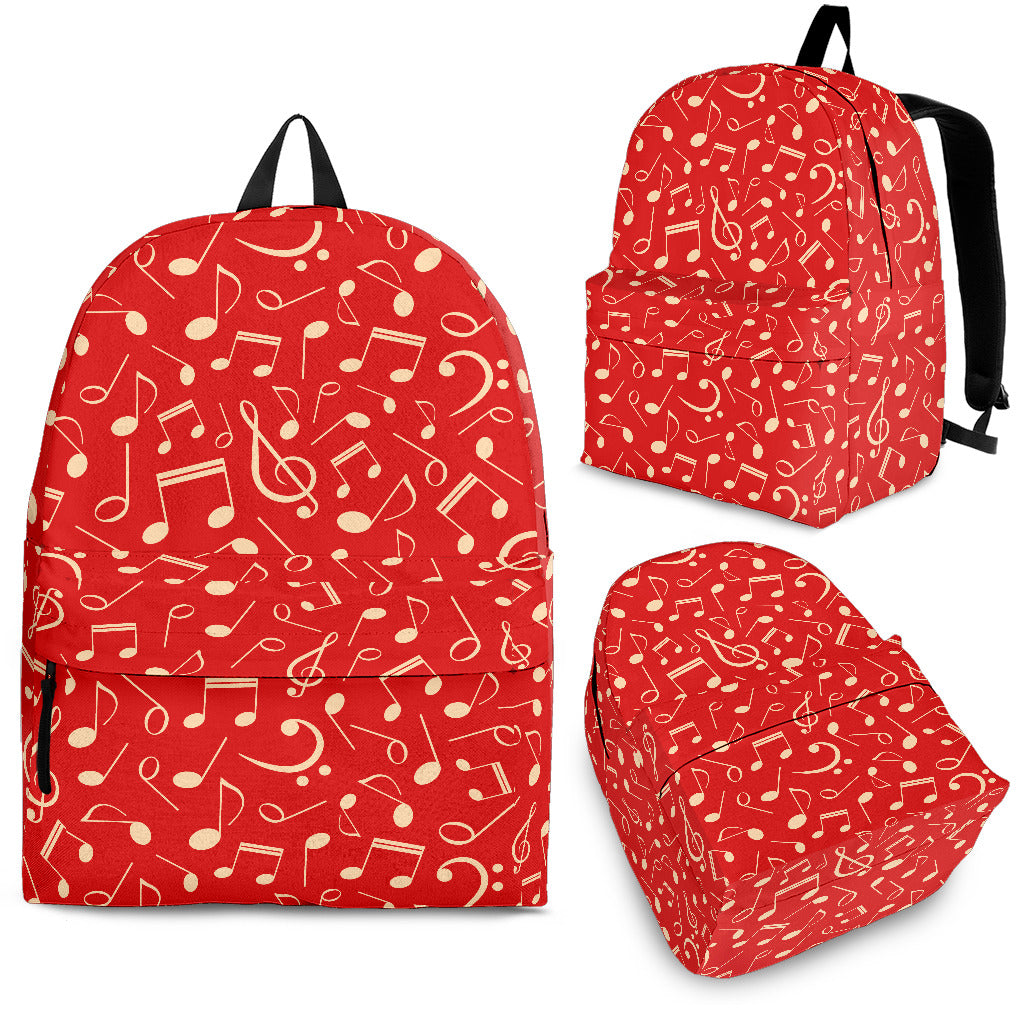 Music Notes Red Backpack
