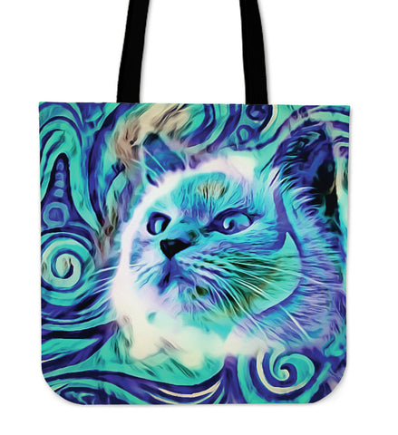 Blue Cat Tote Bag