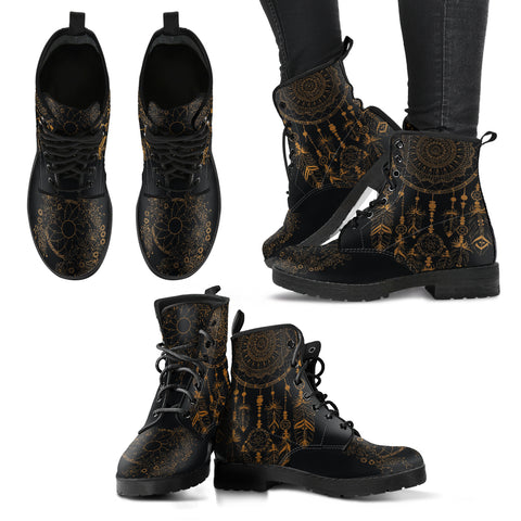 Gold Dream Catcher Women's Leather Boots