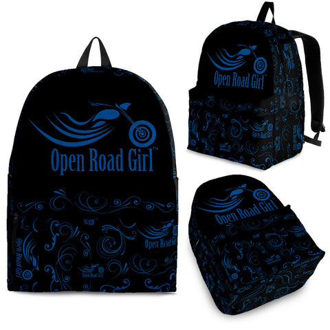 ROYAL BLUE Open Road Girl Scatter Design Backpack