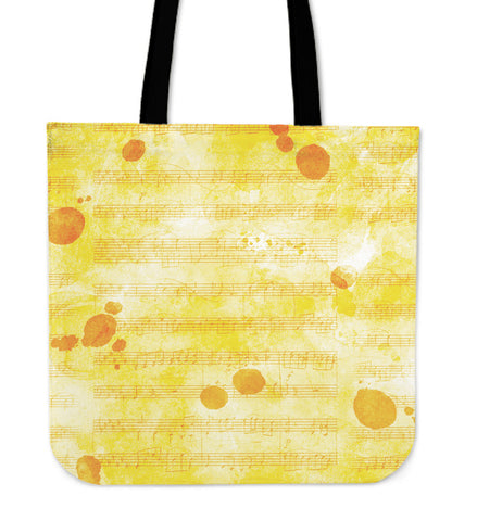 Sheet Music Tote Bag Yellow