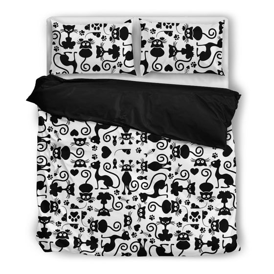 Cats White Bedding Set