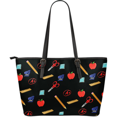 Teacher Appreciation Large Leather Tote Bag