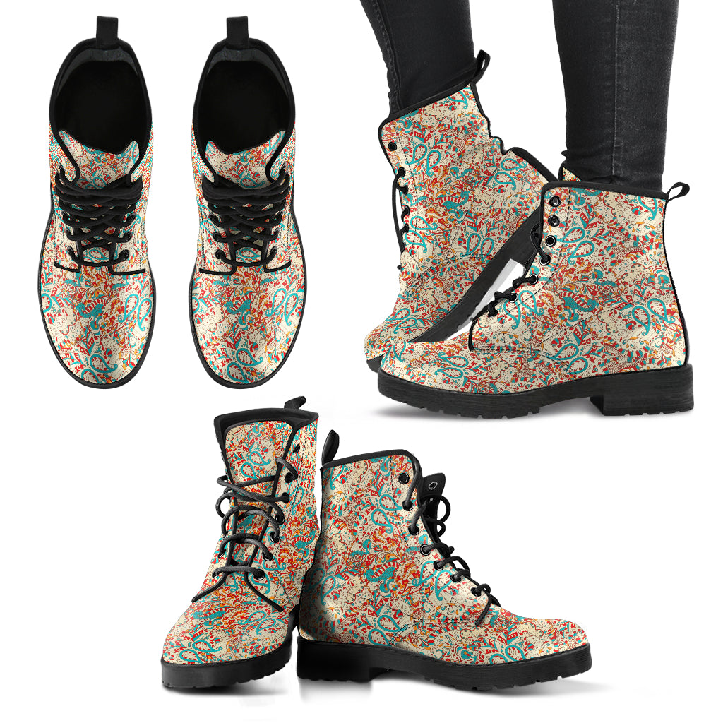 Ethnic Pattern Women's Leather Boots