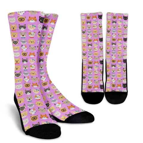 Cat Faces Socks (Pink)