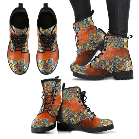 Henna Mandala Women's Leather Boots