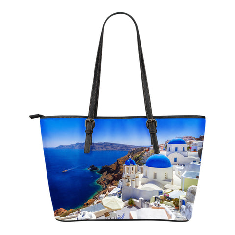 Greece Small Leather Tote