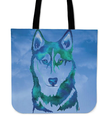 Husky Watercolor Tote Bag