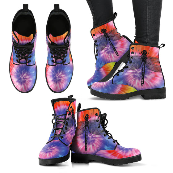 TieDye Dragonfly Women's Leather Boots