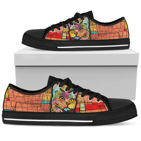 Multi-color Cat Women's Low Top Shoe