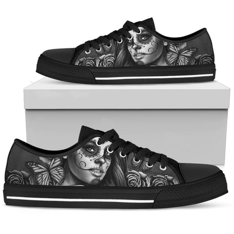 Women's Low Tops Calavera Gray (Black Soles)