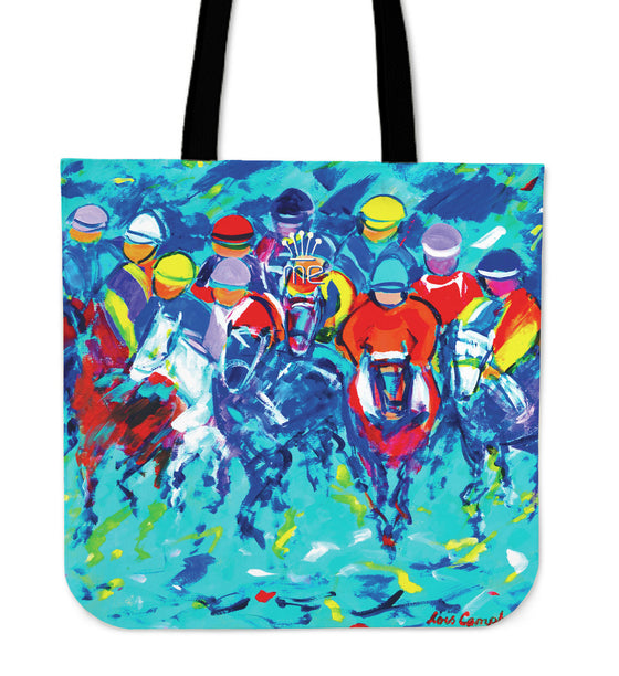 Turquoise Horse Racing Tote Bag