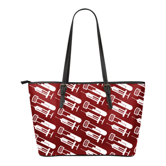 Phlebotomist Small Leather Tote Bag