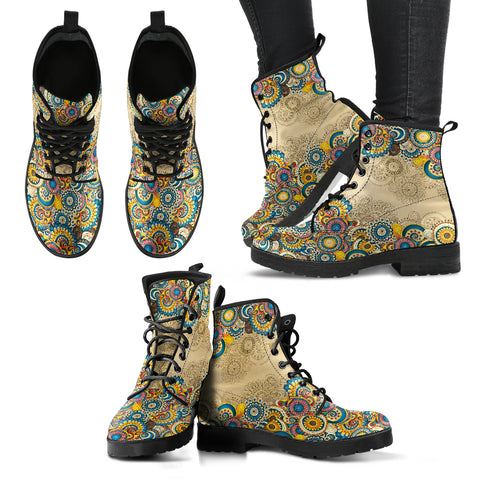 Colorful Mandalas Women's Leather Boots
