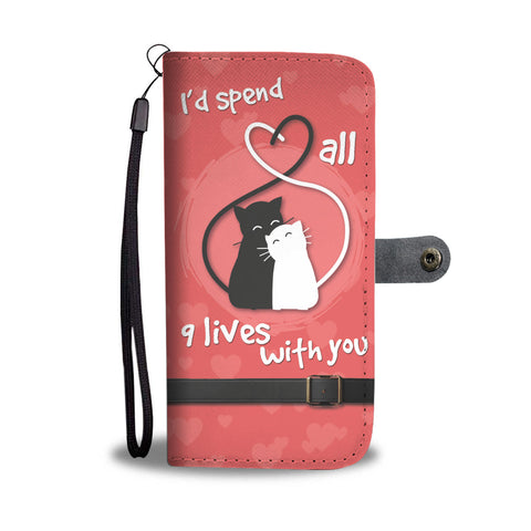 Nine Lives Cat Wallet Case