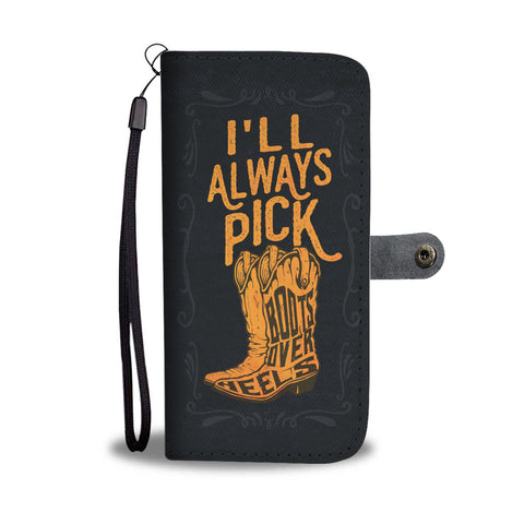 Boots Over Heels Wallet Case