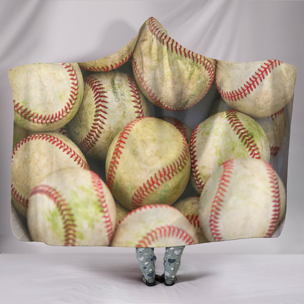 Bucket of Baseballs Hooded Blanket