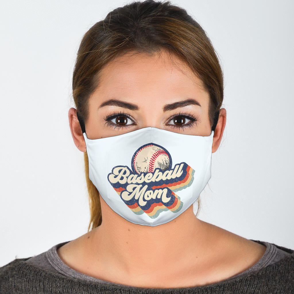 Retro Baseball Mom Face Mask
