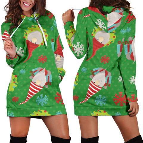 Gnome For Christmas Hoodie Dress