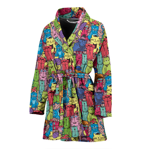 Cartoon Cat Women's Bath Robe