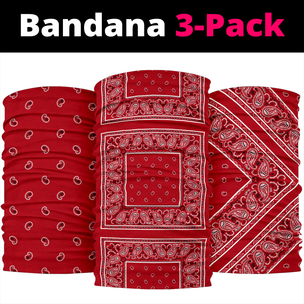Classic Red Bandana Headband s3 Pack