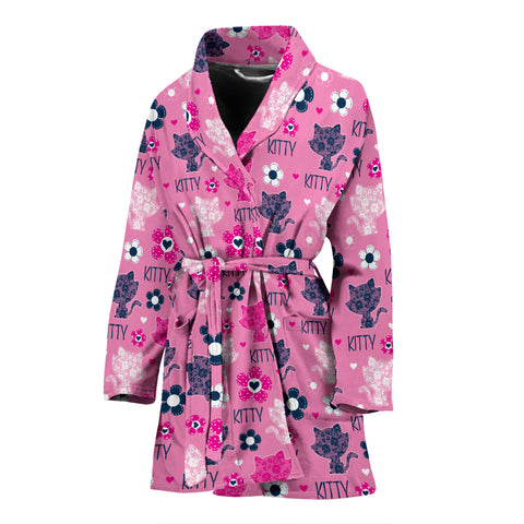 Pink Cat Women's Bath Robe